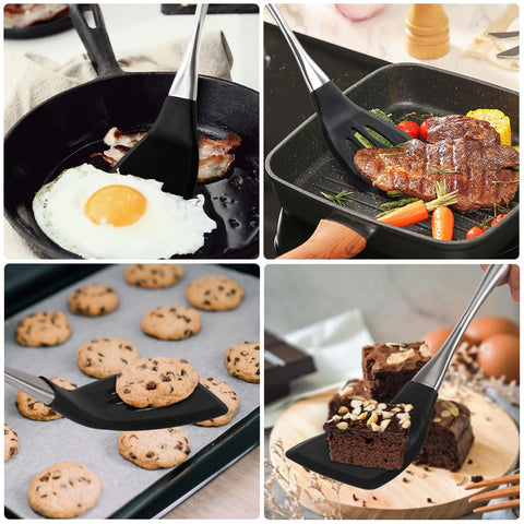 Espátula de silicona Happy Kit apta para sartenes antiadherentes, cocina suave.