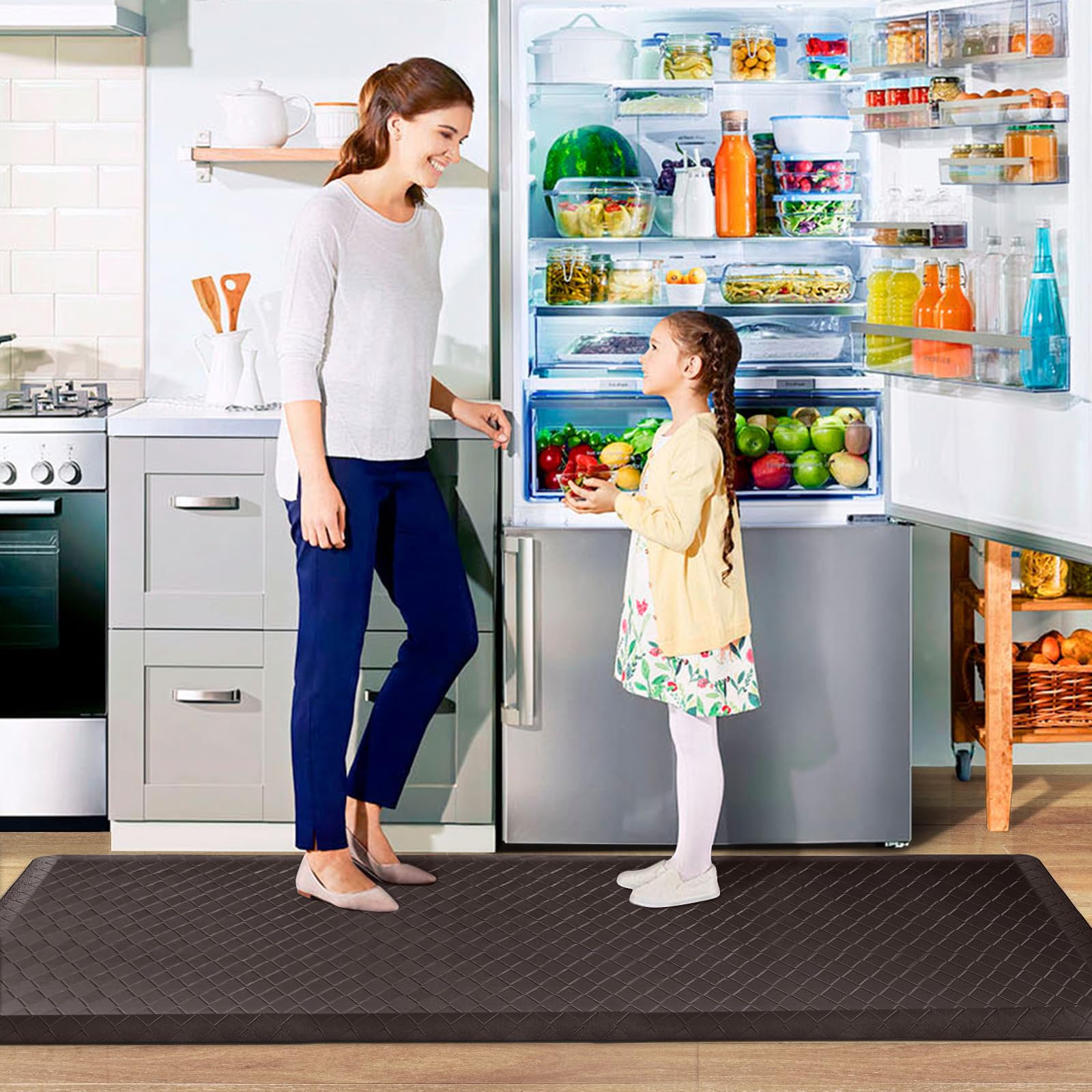 HappyTrends Alfombra cocina espesor 0,8 pulgadas: uso versátil en lavadero y oficina.