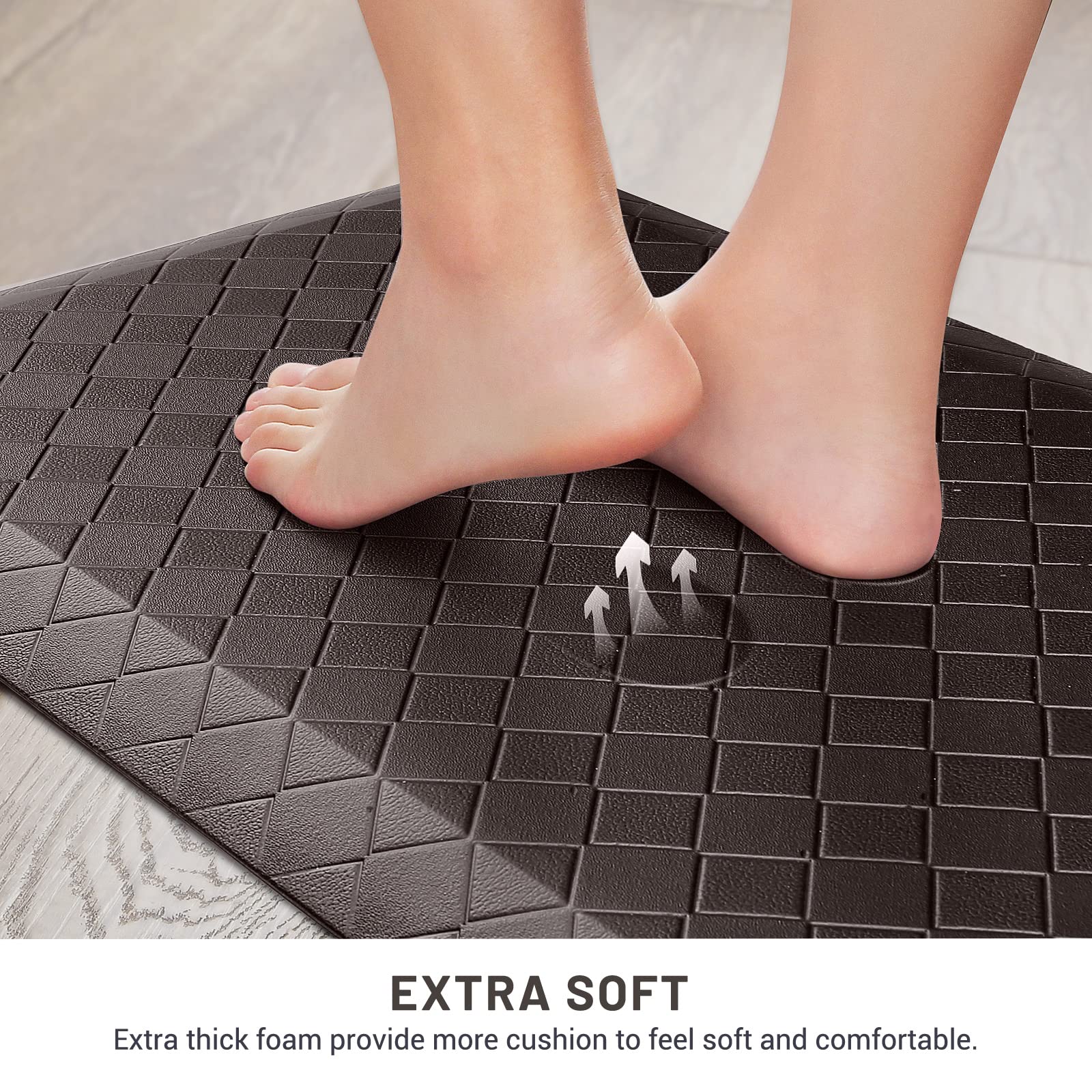 Alfombra HappyTrends versátil para lavandería y oficina, soporte ergonómico en zonas de alto tránsito.