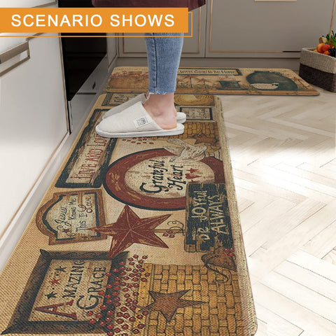 Alfombra Haretu con diseño coloreado 17x47, añade estilo a entradas y cocinas.