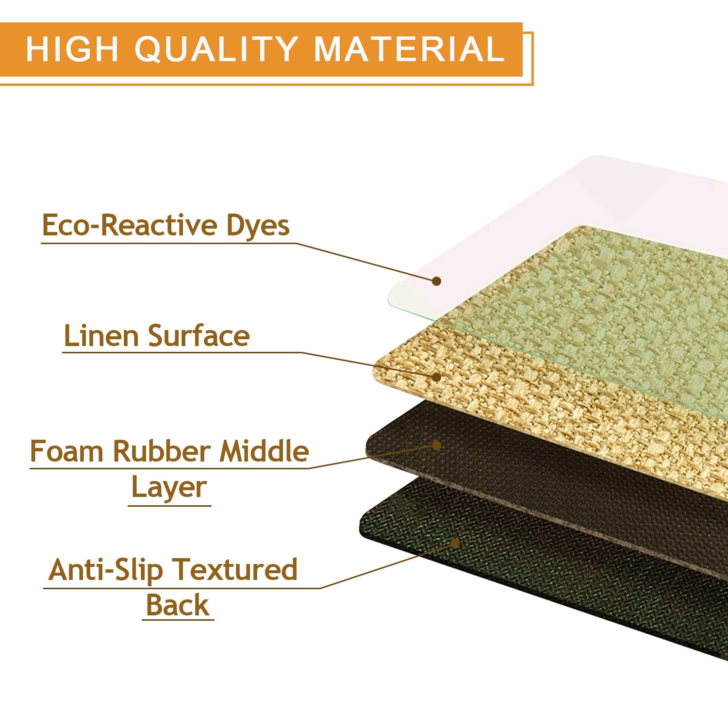 Alfombra Haretu de lino absorbente 17x47, ideal para zonas de pie largas.