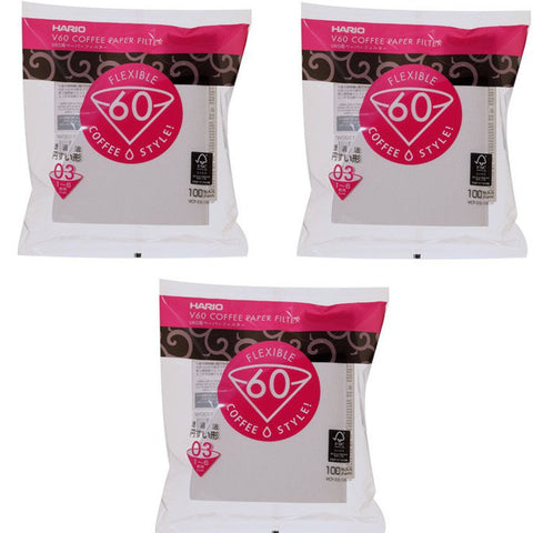 Filtros Hario 03 para cono, paquete de 300 hojas, filtración estable para café