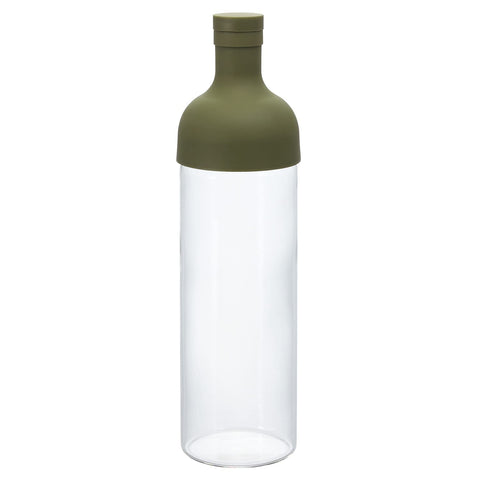 Botella HARIO para té frío de 750 ml, frente, ideal para infusiones en casa.