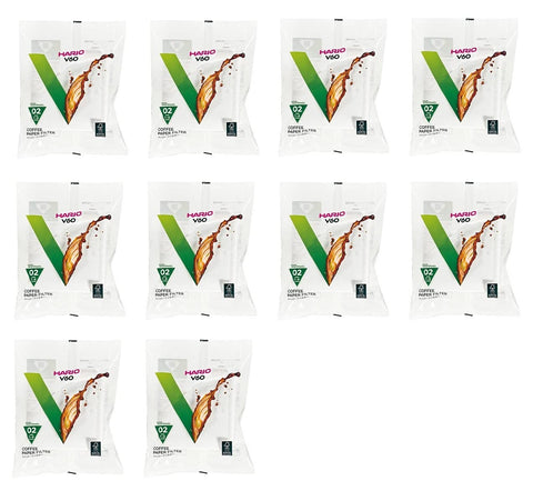 Hario filtros de papel V60 tamaño 02, caja de 10 paquetes para filtrado diario.