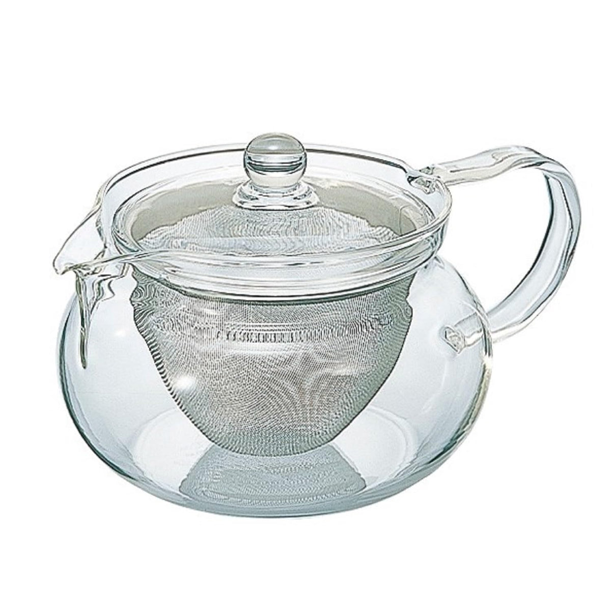 Hario ChaCha Kyusu Maru, cuerpo de vidrio, permite apreciar el color del té durante la infusión.