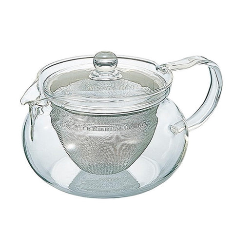 Hario ChaCha Kyusu Maru, cuerpo de vidrio, permite apreciar el color del té durante la infusión.