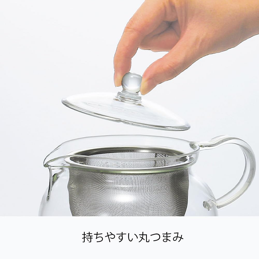 Hario ChaCha Kyusu Maru, infusor de acero inoxidable, infunde con facilidad sin sedimentos.