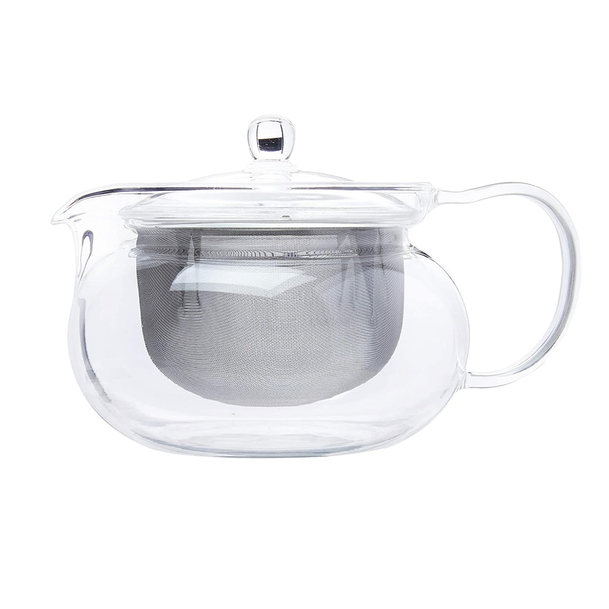 Tetera de vidrio Hario ChaCha Kyusu Maru transparente para ver el tono del té