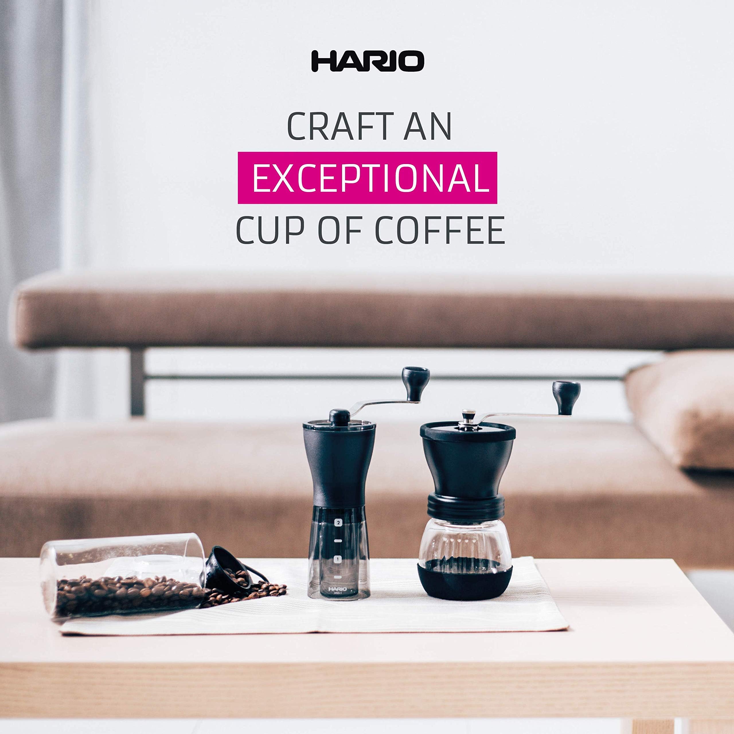 Hario Mini-Slim Plus: capacidad de 24 g para porciones frescas.
