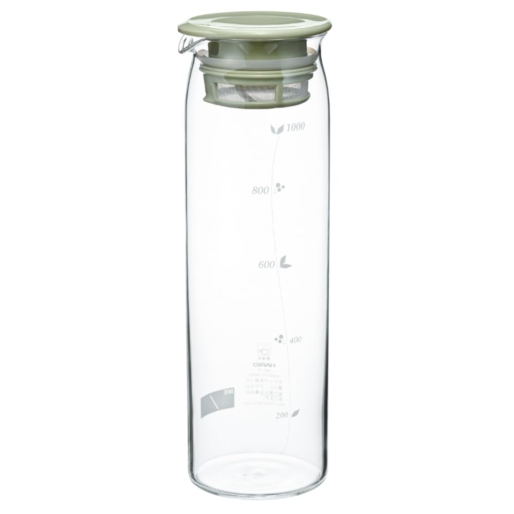 Hario Mizudashi botella de té frío de 1000 ml con filtro de malla para infusión limpia.