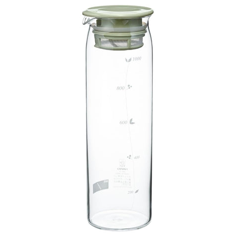 Hario Mizudashi botella de té frío de 1000 ml con filtro de malla para infusión limpia.