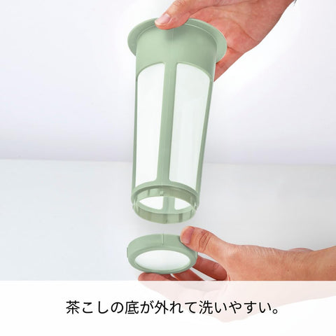 Hario Mizudashi con filtro de malla para separar hojas al servir té