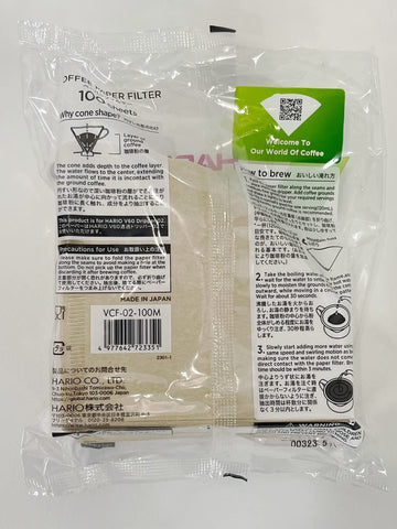 Paquete de filtros Hario 02-100 hojas para recarga fácil.