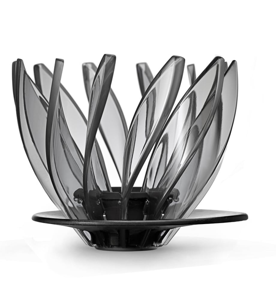 Hario Suiren, vista frontal, diseño floral único para un vertido limpio.