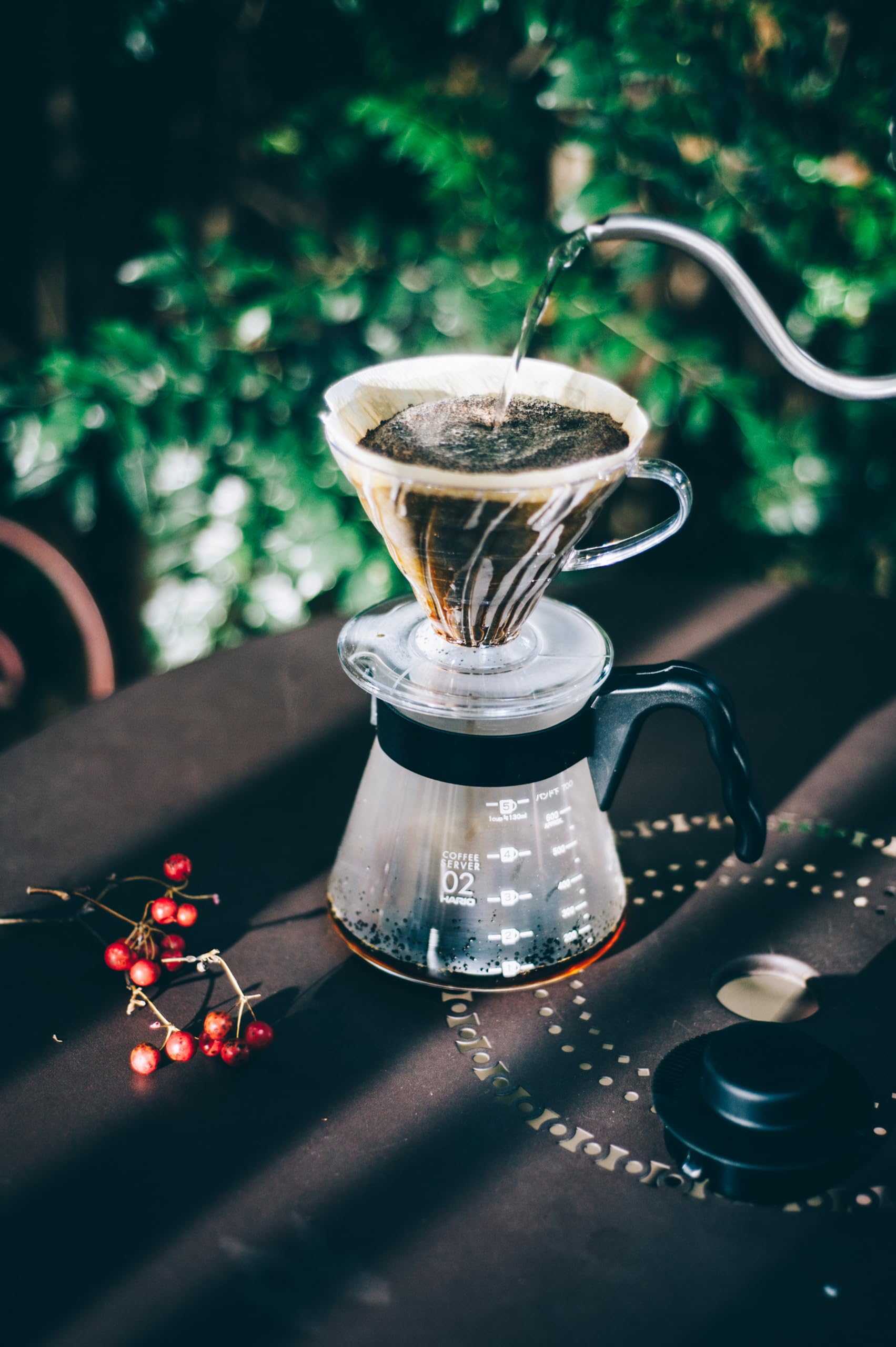 Hario V60-02 Vaso de vidrio: servir café con claridad y precisión