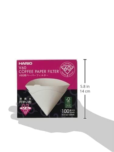 Filtro cono tamano 02 para Hario V60, uso cónico.