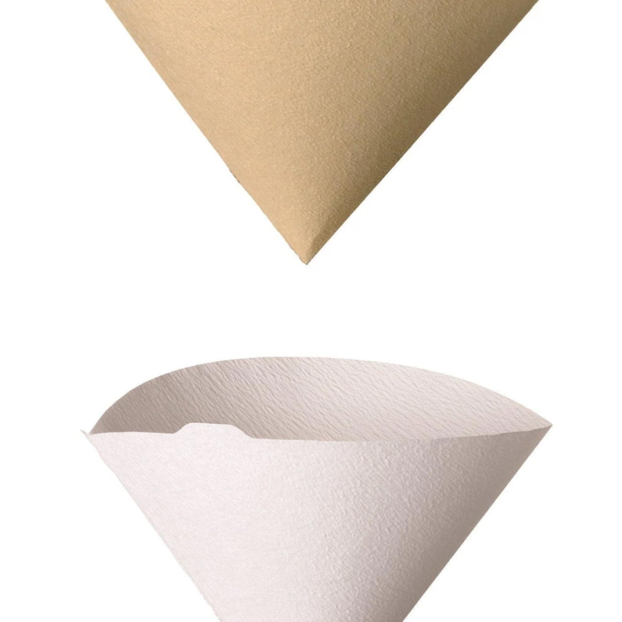 Filtro V60 con pestañas para manejo sencillo.