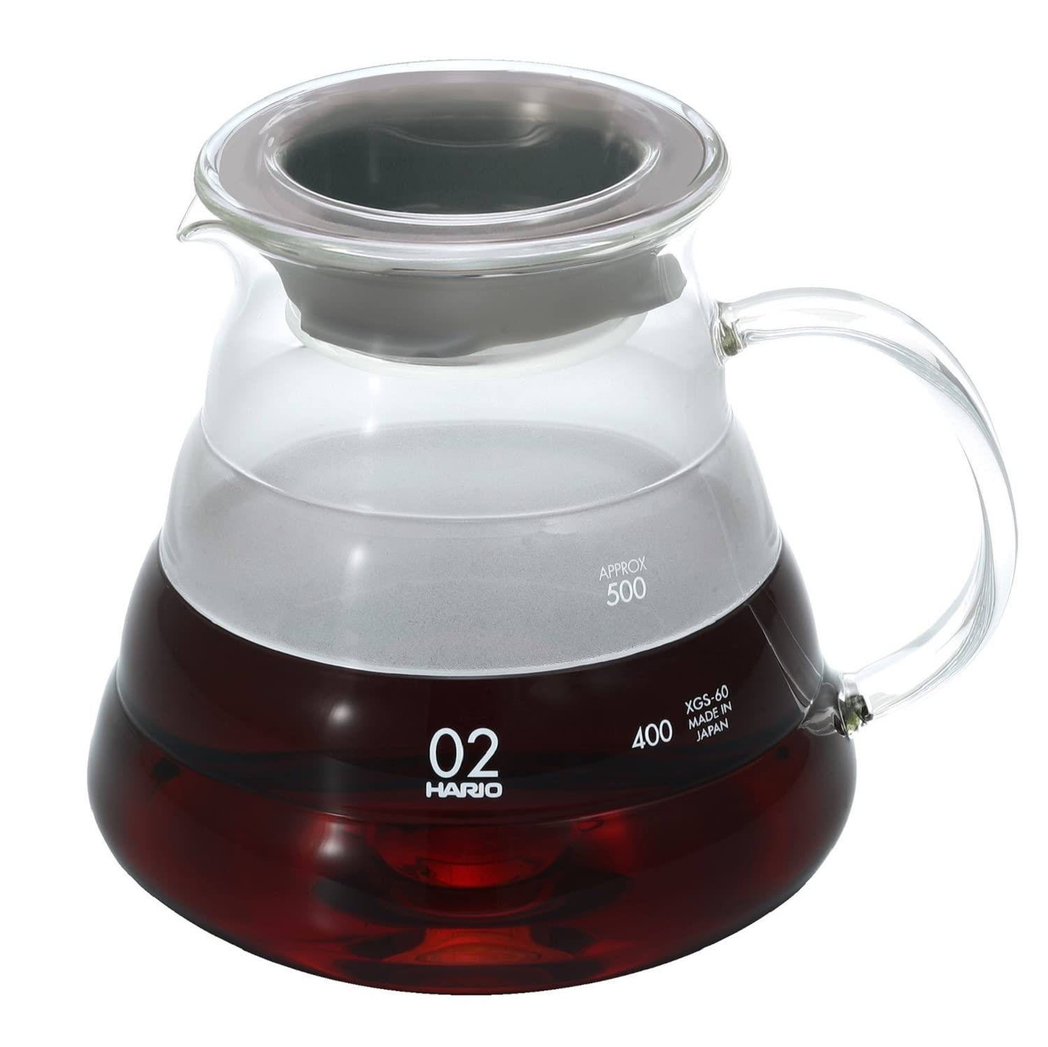 Jarra de vidrio transparente Hario V60 para verter con precisión y preservar aroma