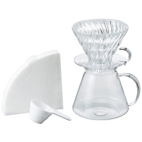 HARIO V60 vidrio: conjunto completo para preparar café filtrado en casa