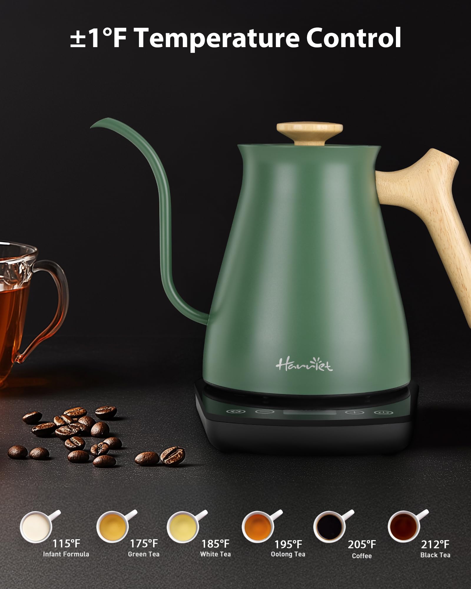 Harriet tetera capacidad 0,8 L, perfecta para una o dos tazas.
