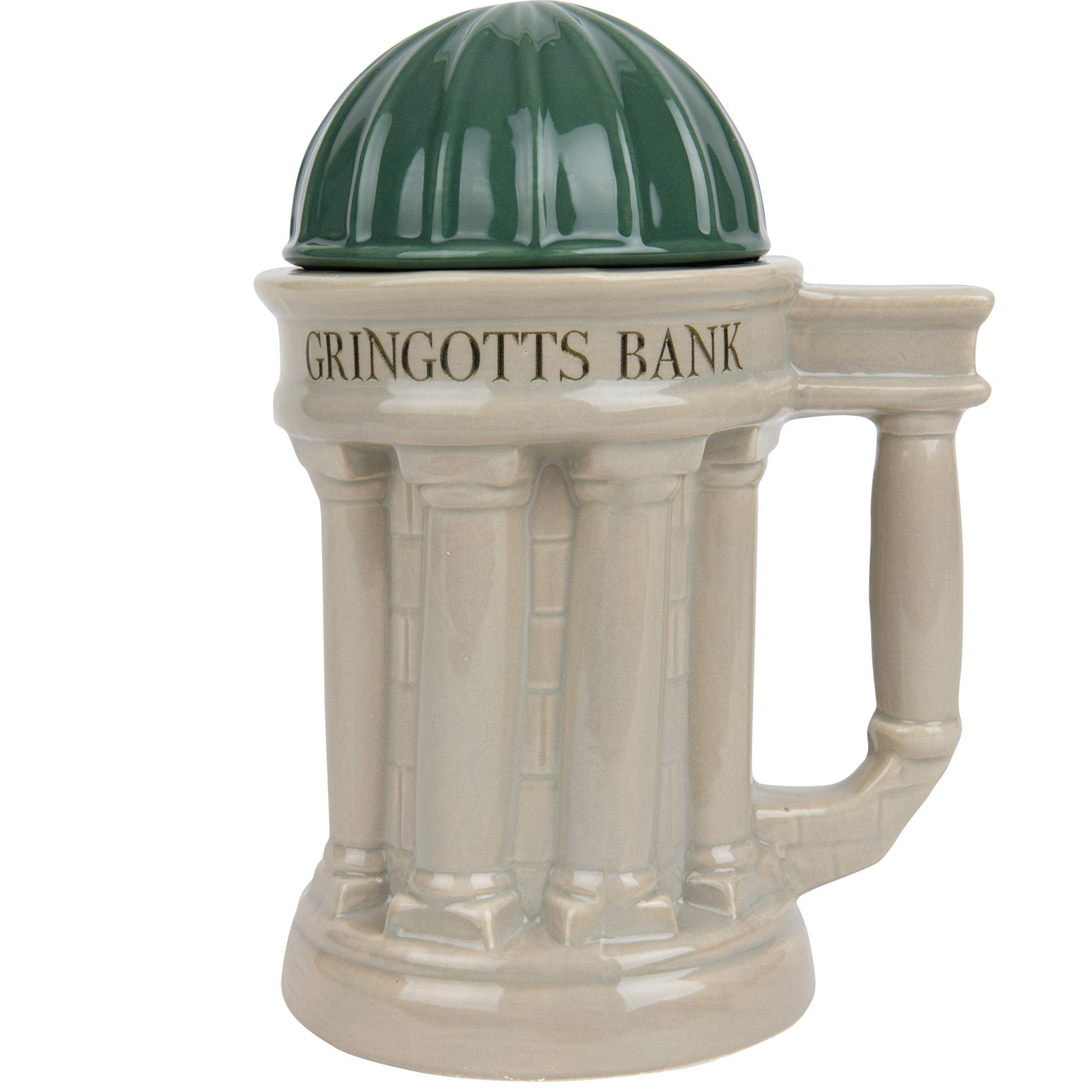 Taza Gringotts de Harry Potter 30 oz, vista frontal, ideal para café matutino.