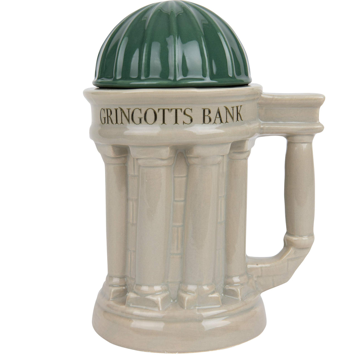 Taza Gringotts de Harry Potter 30 oz, vista frontal, ideal para café matutino.