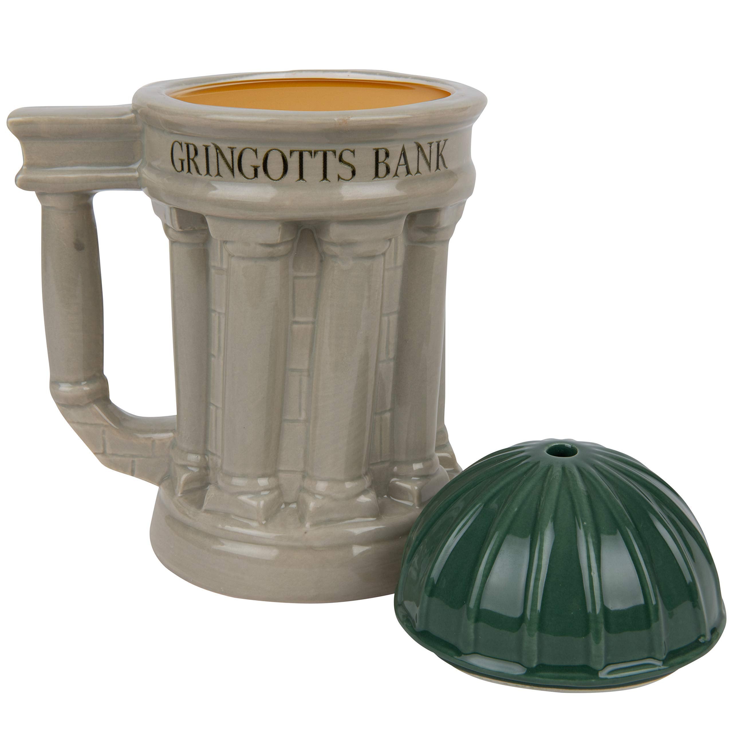 Taza Gringotts de Harry Potter 30 oz, interior cerámico para bebidas calientes.
