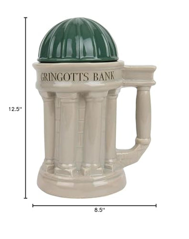 Taza Gringotts de Harry Potter 30 oz, tapa cerrada para conservar calor.
