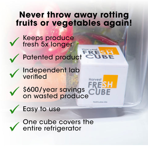 Coloca Harvest Fresh Cube en el refrigerador para reducir pérdidas.