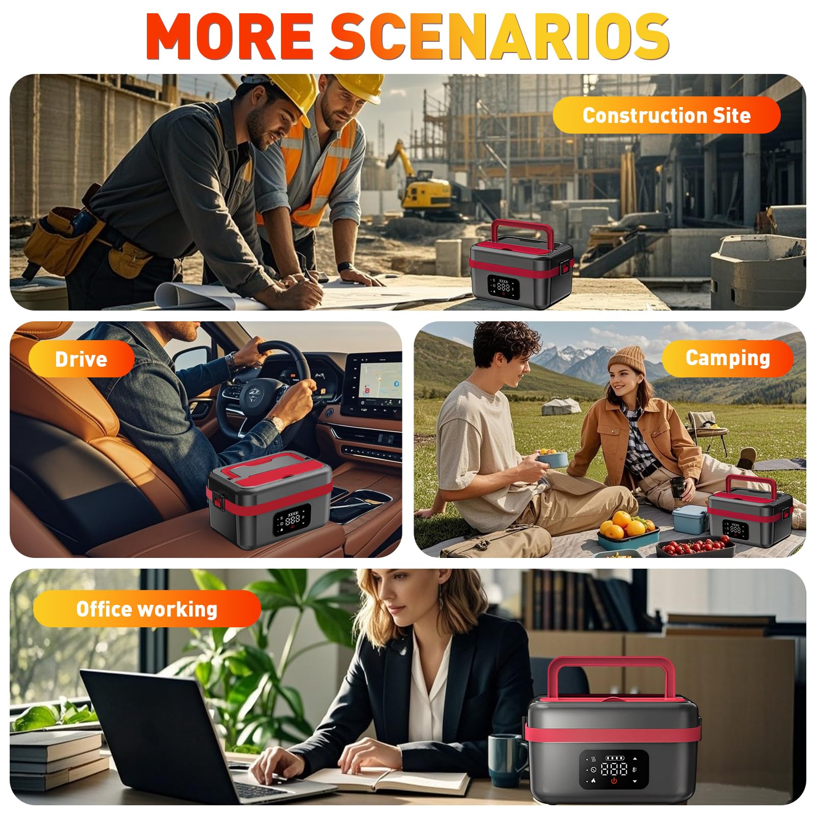 HASDSAGY fiambrera-incluye-tenedor-cuchara: incluye cubiertos y bolsa aislante para comer en cualquier lugar.