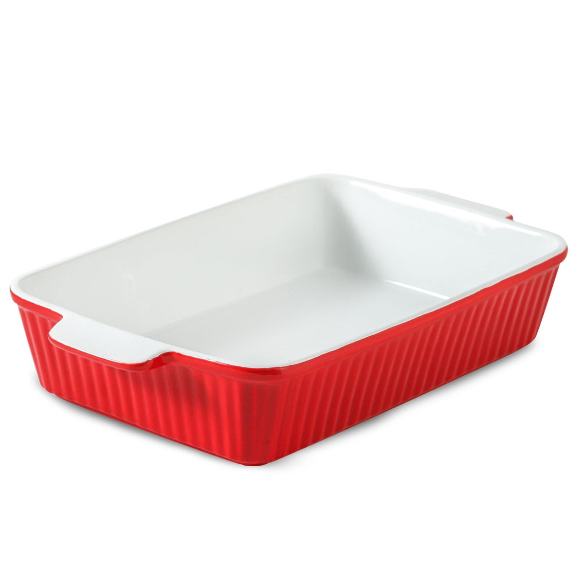 Hasense bandeja cerámica rectangular 9-por-13 roja, ideal para asados grandes