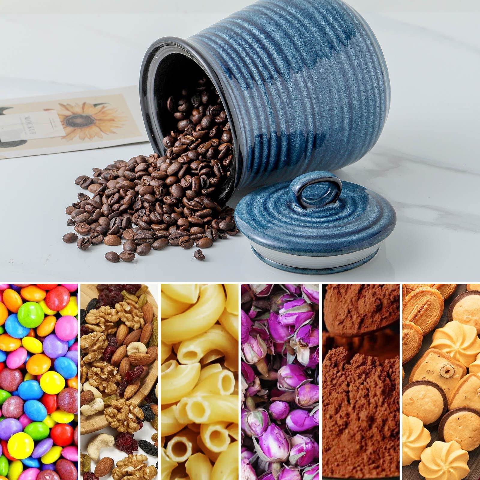 HASENSE contenedor de galletas cerámico ideal para dulces y snacks