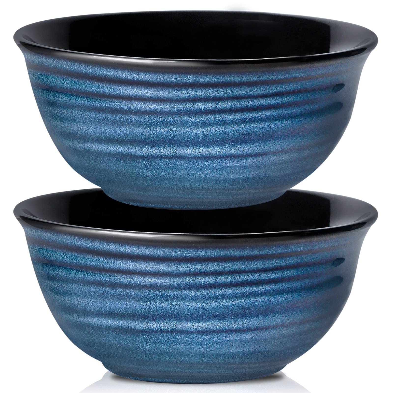 HASENSE ensaladera cerámica de 60 onzas azul para servir ensaladas grandes con estilo