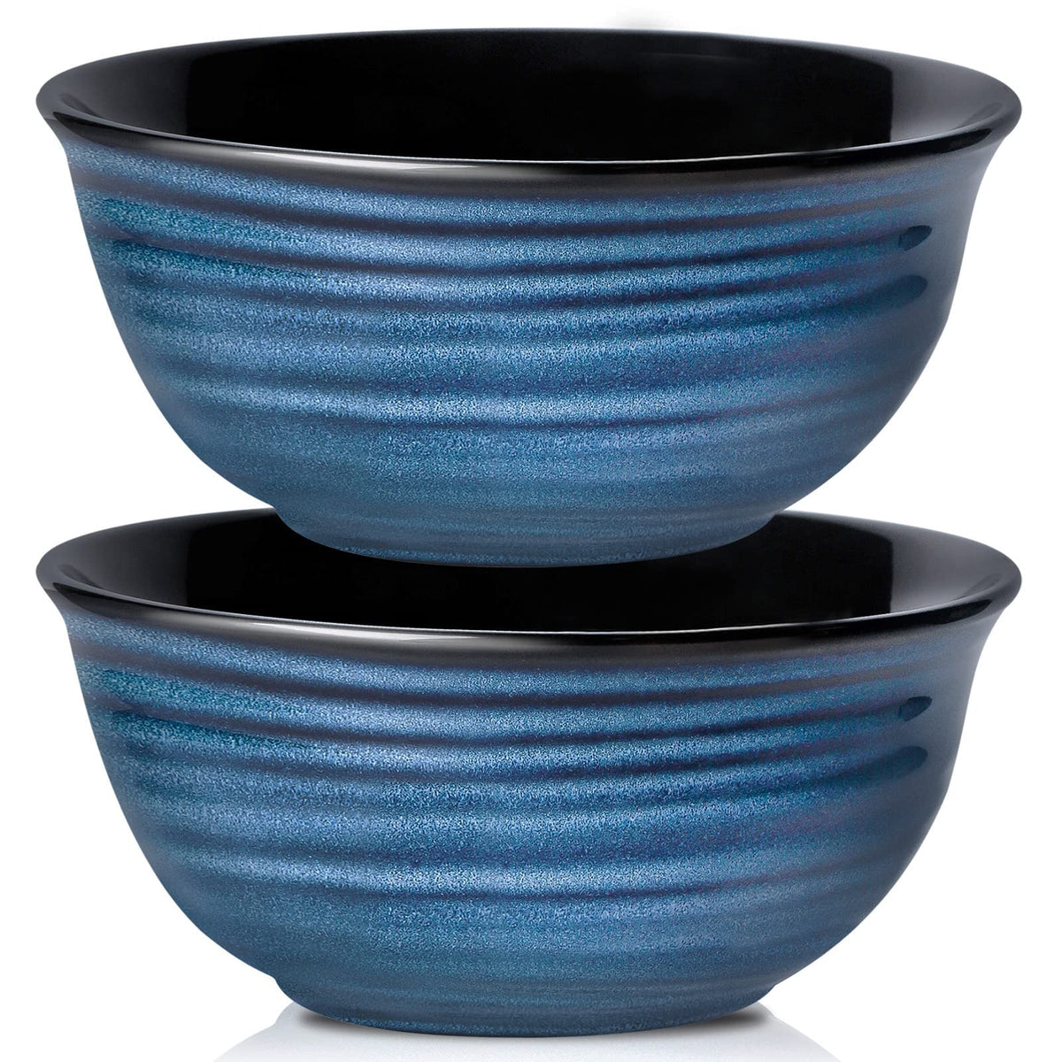 HASENSE ensaladera cerámica de 60 onzas azul para servir ensaladas grandes con estilo