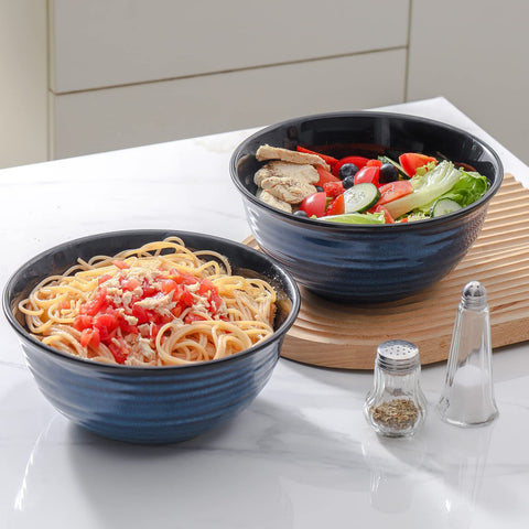 HASENSE ensaladera cerámica 8,5 pulgadas azul ideal para sopas y platos abundantes