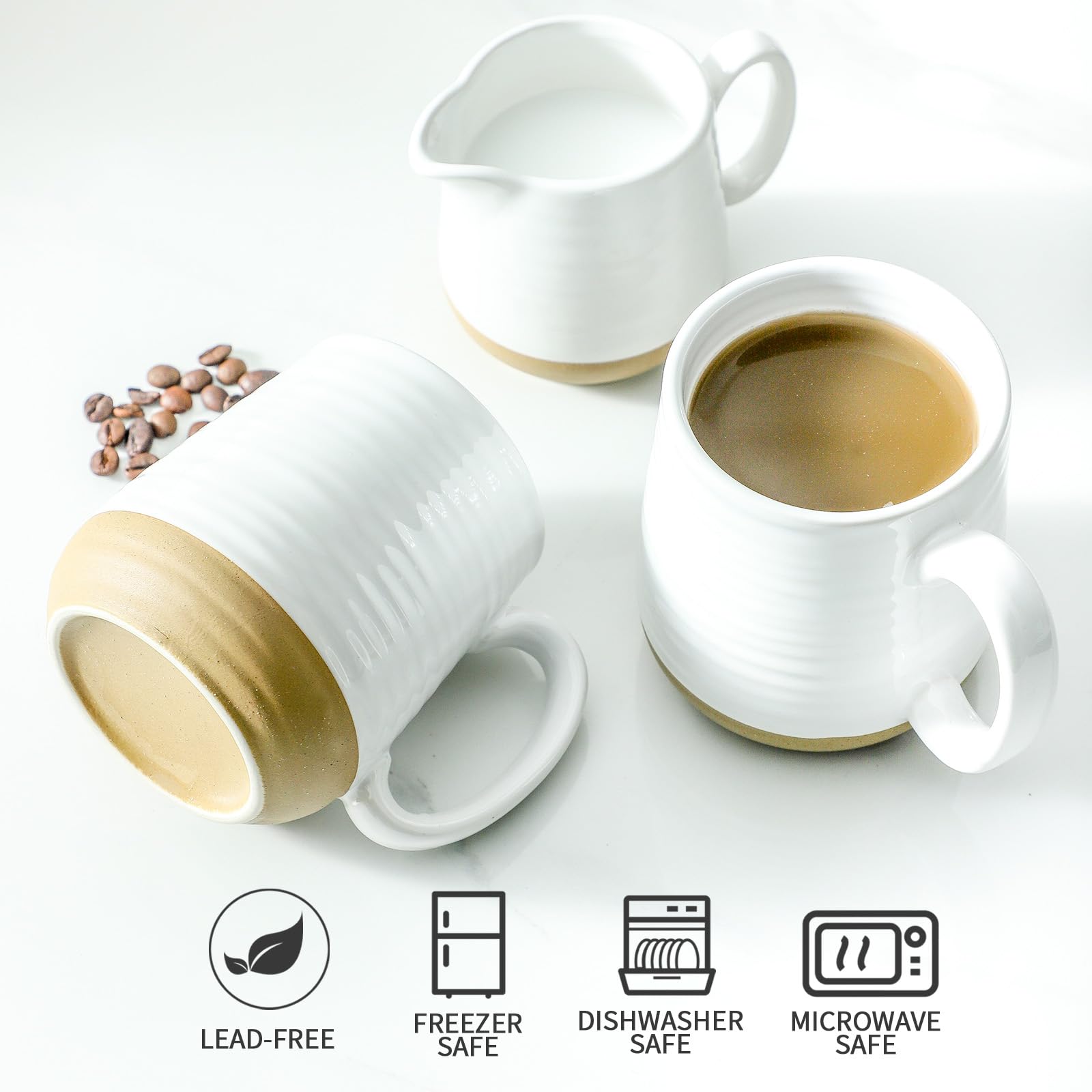 Hasense juego de 6 tazas blancas, regalo elegante, ocasión especial.