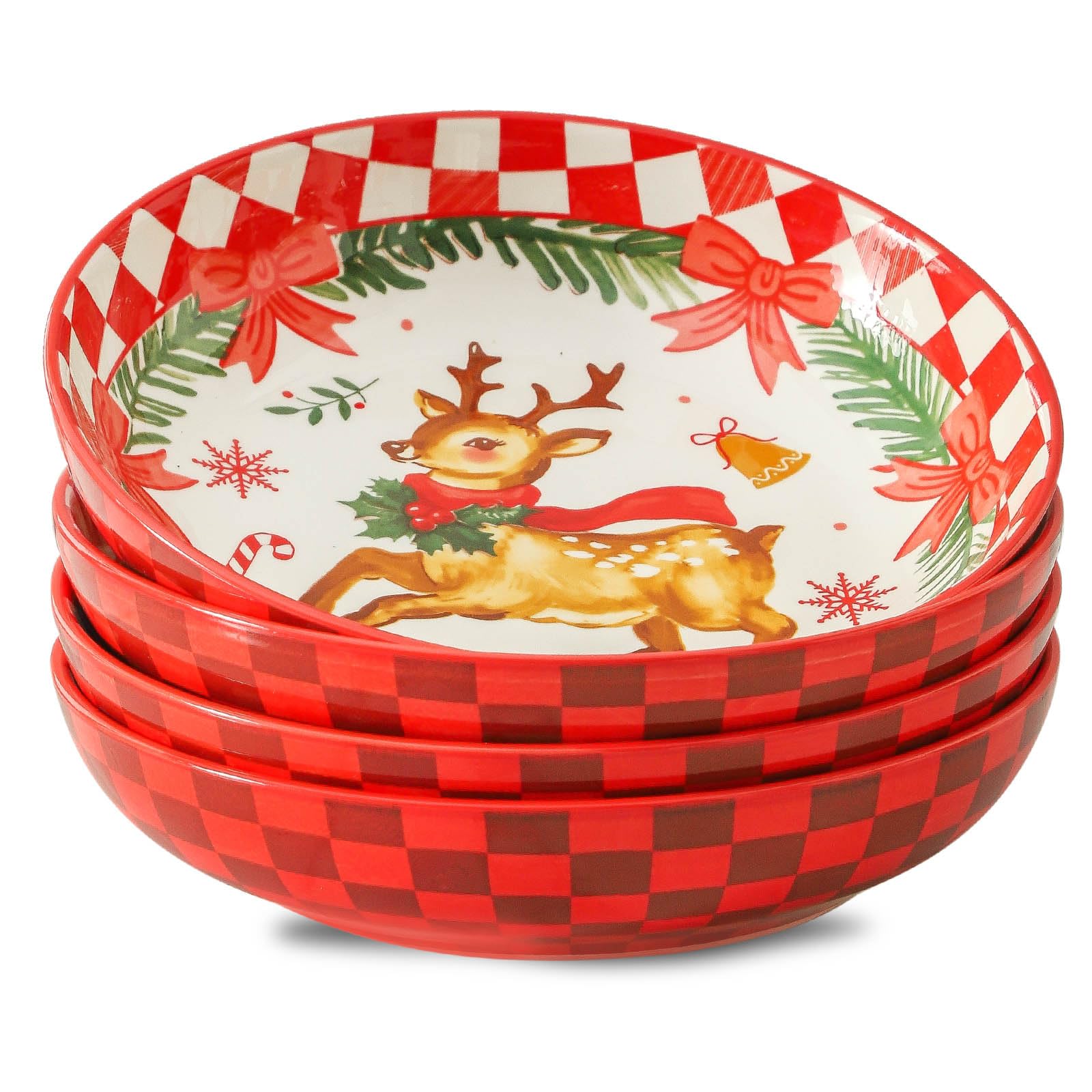 HASENSE juego de tazones para pasta de 38oz en cerámica, ideal para comidas diarias.