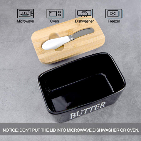 Porcelana de la mantequera HASENSE, fácil de limpiar con agua caliente y jabón.