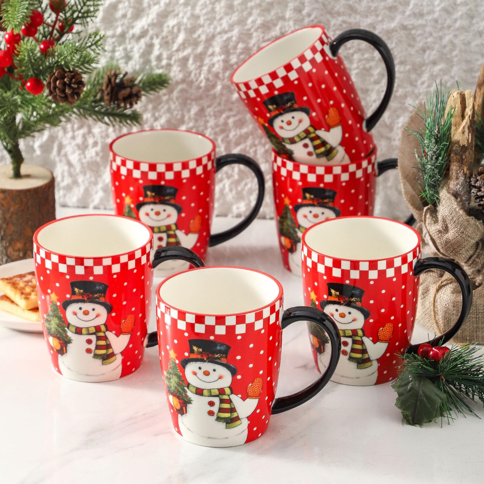 HASENSE tazas navidad 16oz, aptas para lavavajillas para limpieza rápida.
