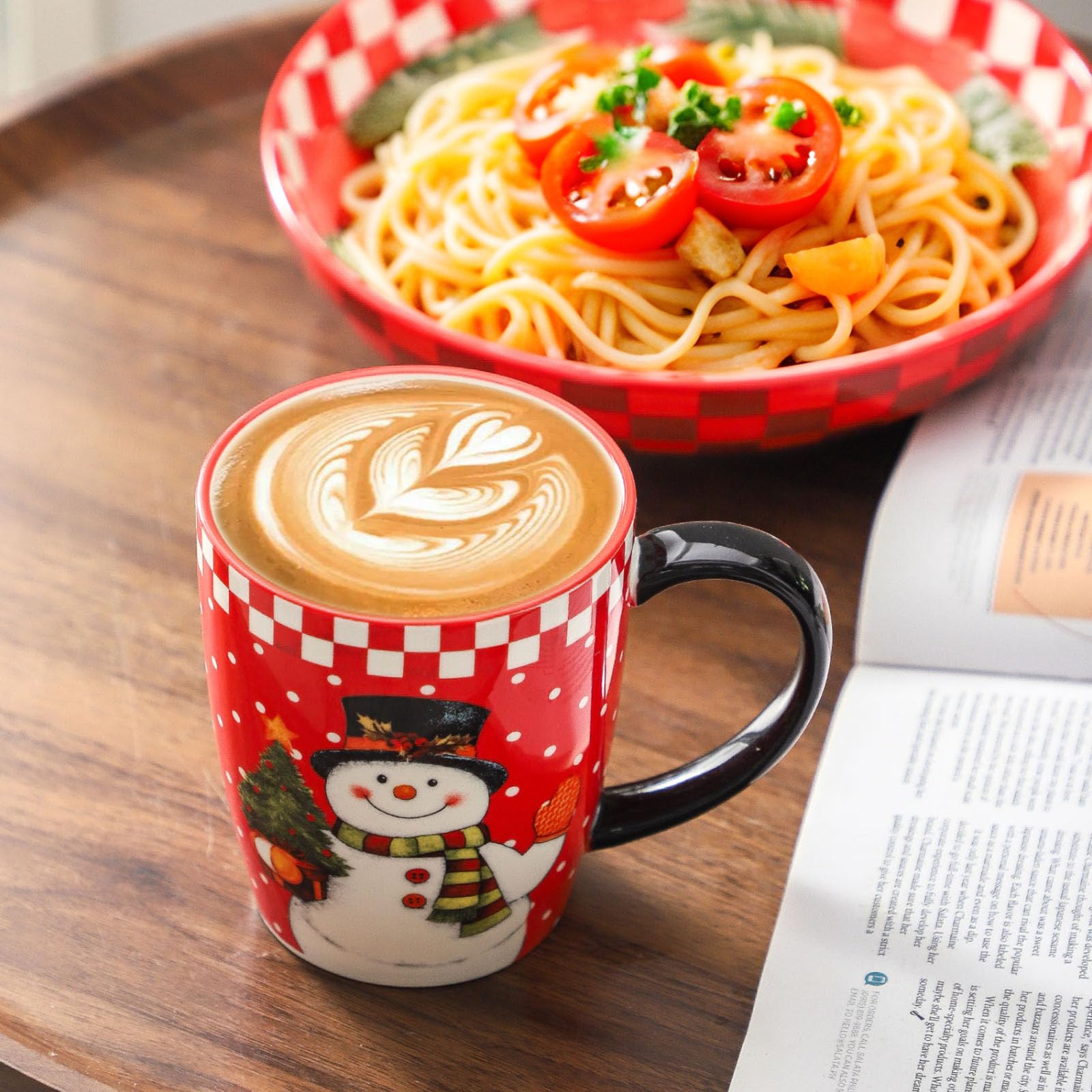 HASENSE tazas navidad 16oz, mango ergonómico para agarre cómodo.