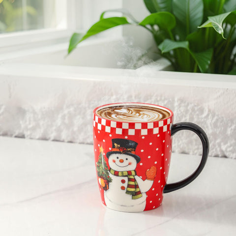 HASENSE tazas navidad 16oz, color rojo festivo para mesa navideña.