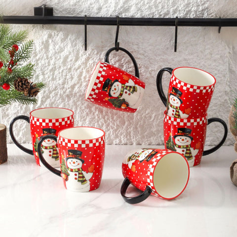 HASENSE tazas navidad 16oz, juego de 6 ideal como regalo práctico.
