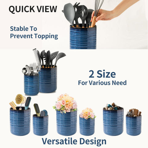 HASENSE porta utensilios cerámica pequeña para cuchillos, ideal en cocinas con poco espacio.