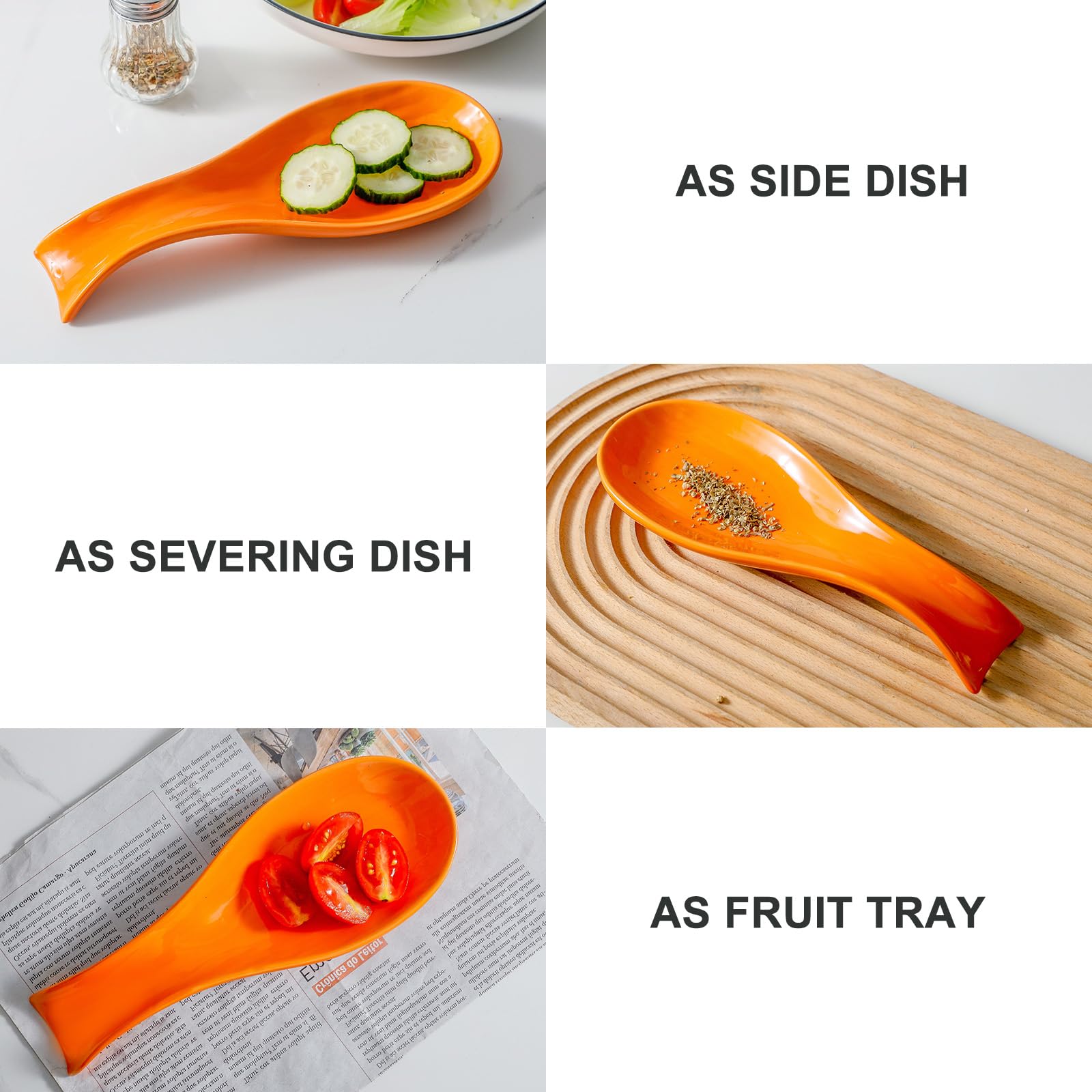 Hasense portacucharas ceramico naranja limpieza fácil a mano o lavavajillas.