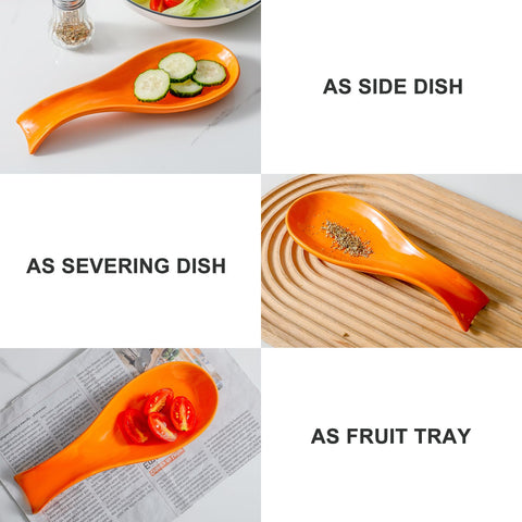 Hasense portacucharas ceramico naranja limpieza fácil a mano o lavavajillas.