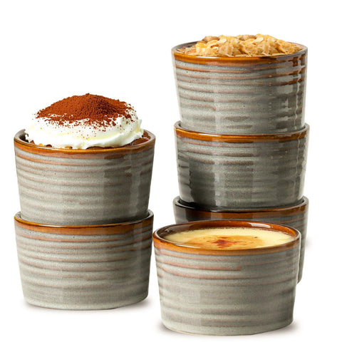 Juego de 6 ramequines Hasense 8 oz para porciones precisas de postres.