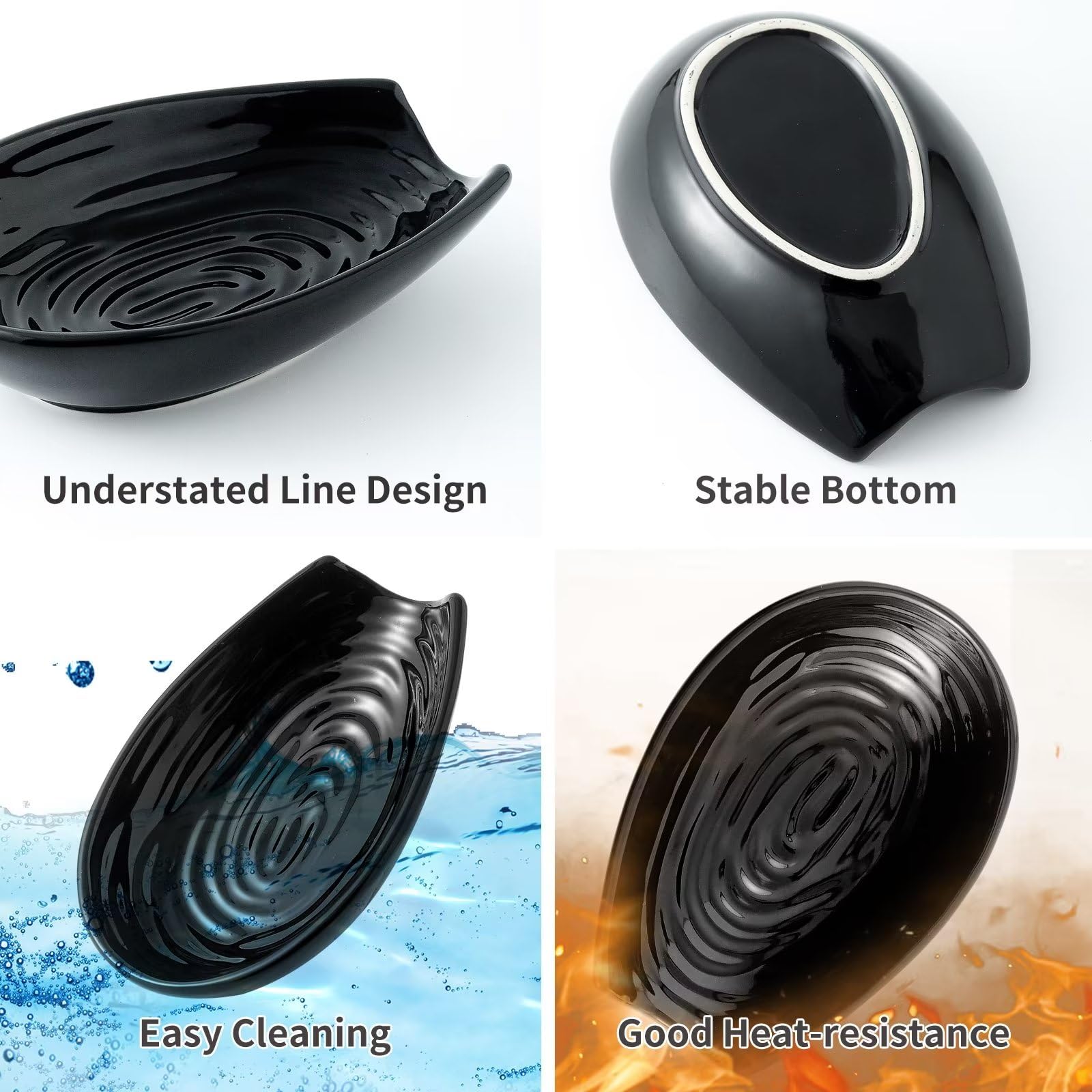 Hasense regalo cocina cerámica negro, opción práctica para inauguraciones y decoración hogareña.