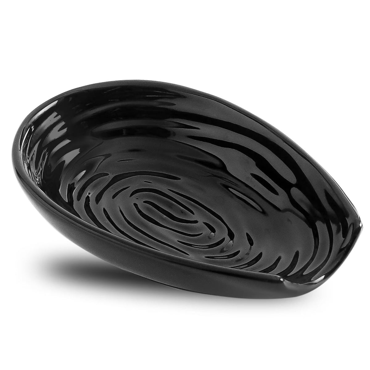 Hasense reposacucharas cerámica negro, ideal para mantener cucharas a mano en la encimacocina.