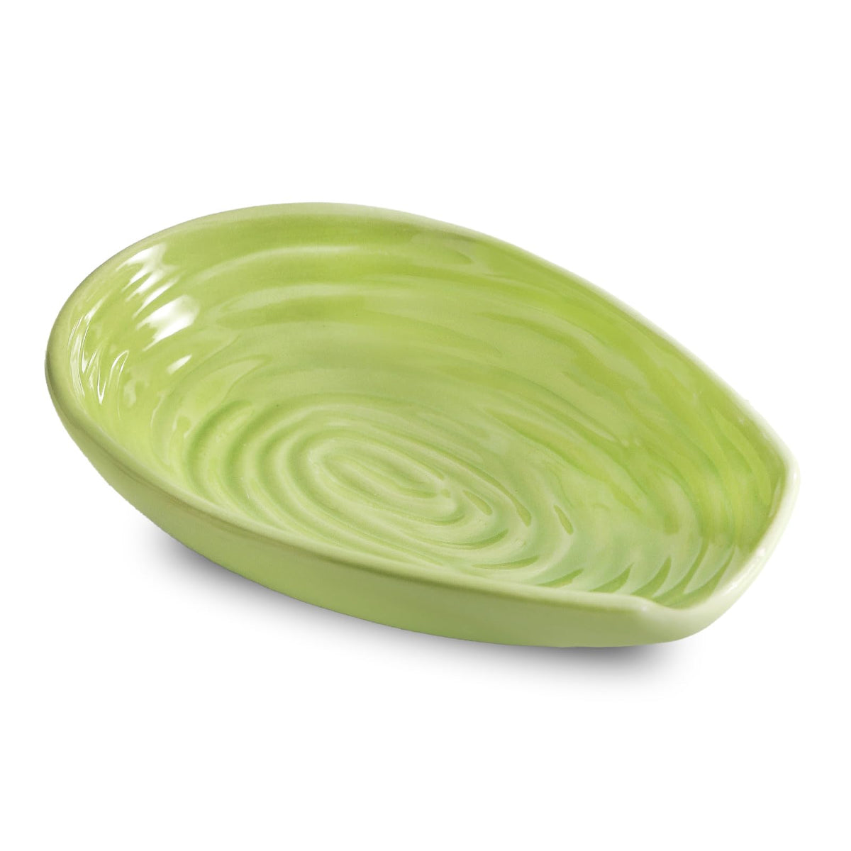 Hasense reposacucharas ceramico espiral verde, para mantener la encimera limpia