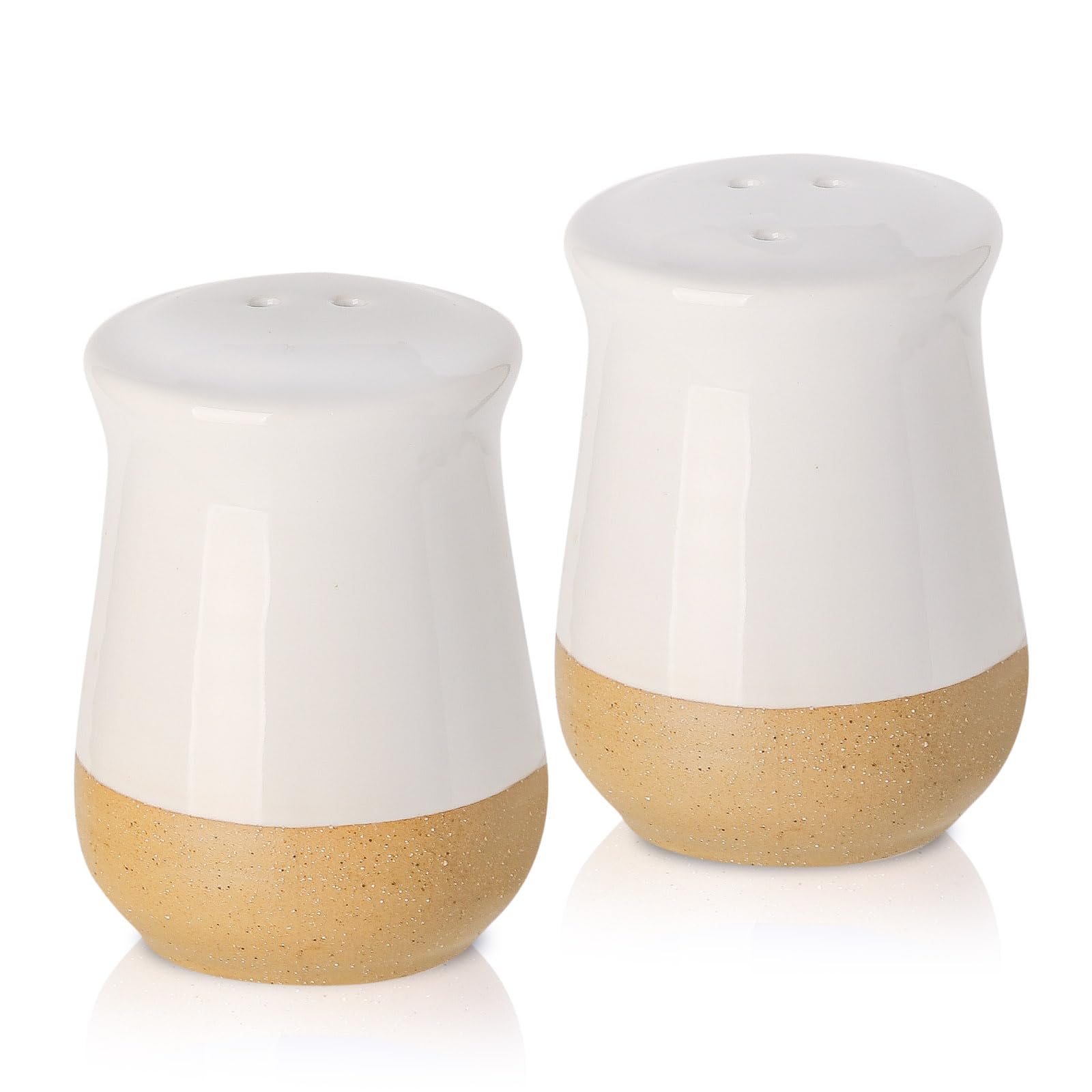 Hasense salero ceramico blanco de dos piezas para sazonar al momento